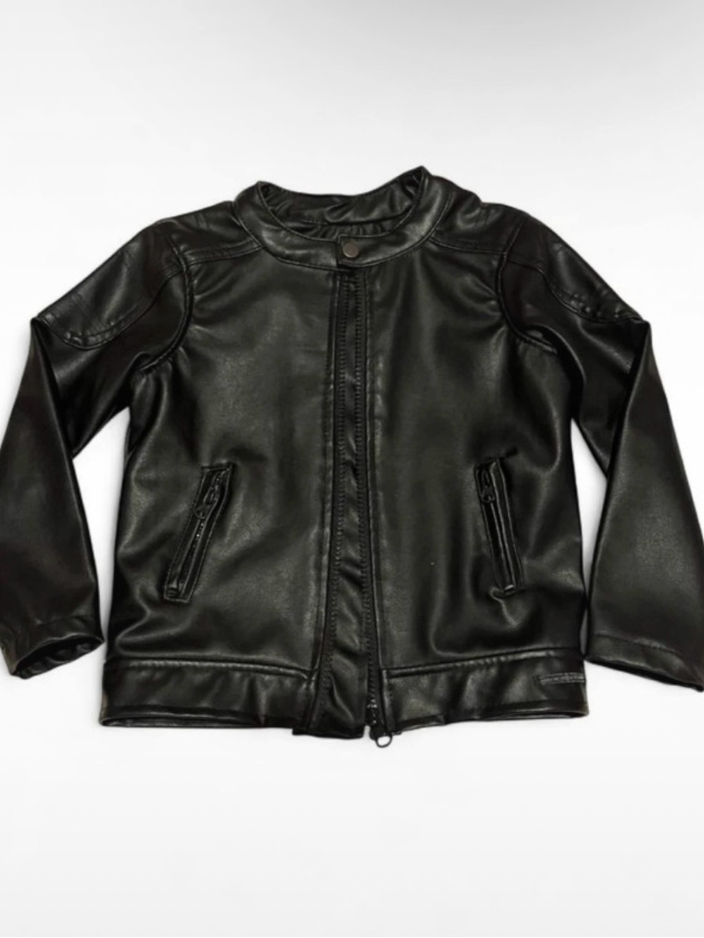 Hudson Baby Black Faux Leather Kids Jacket
